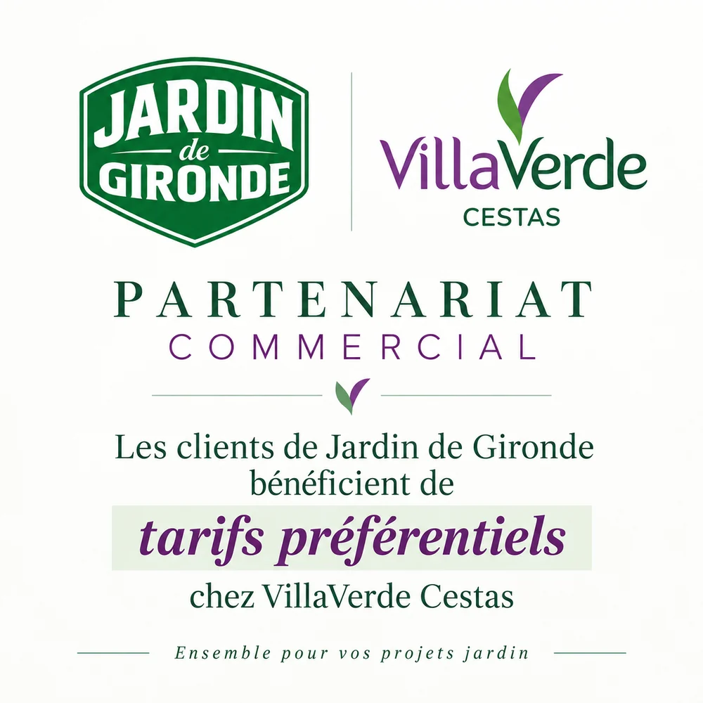 Partenariat commercial entre Jardin de Gironde et la jardinerie VillaVerde Cestas : tarifs préférentiels pour nos clients